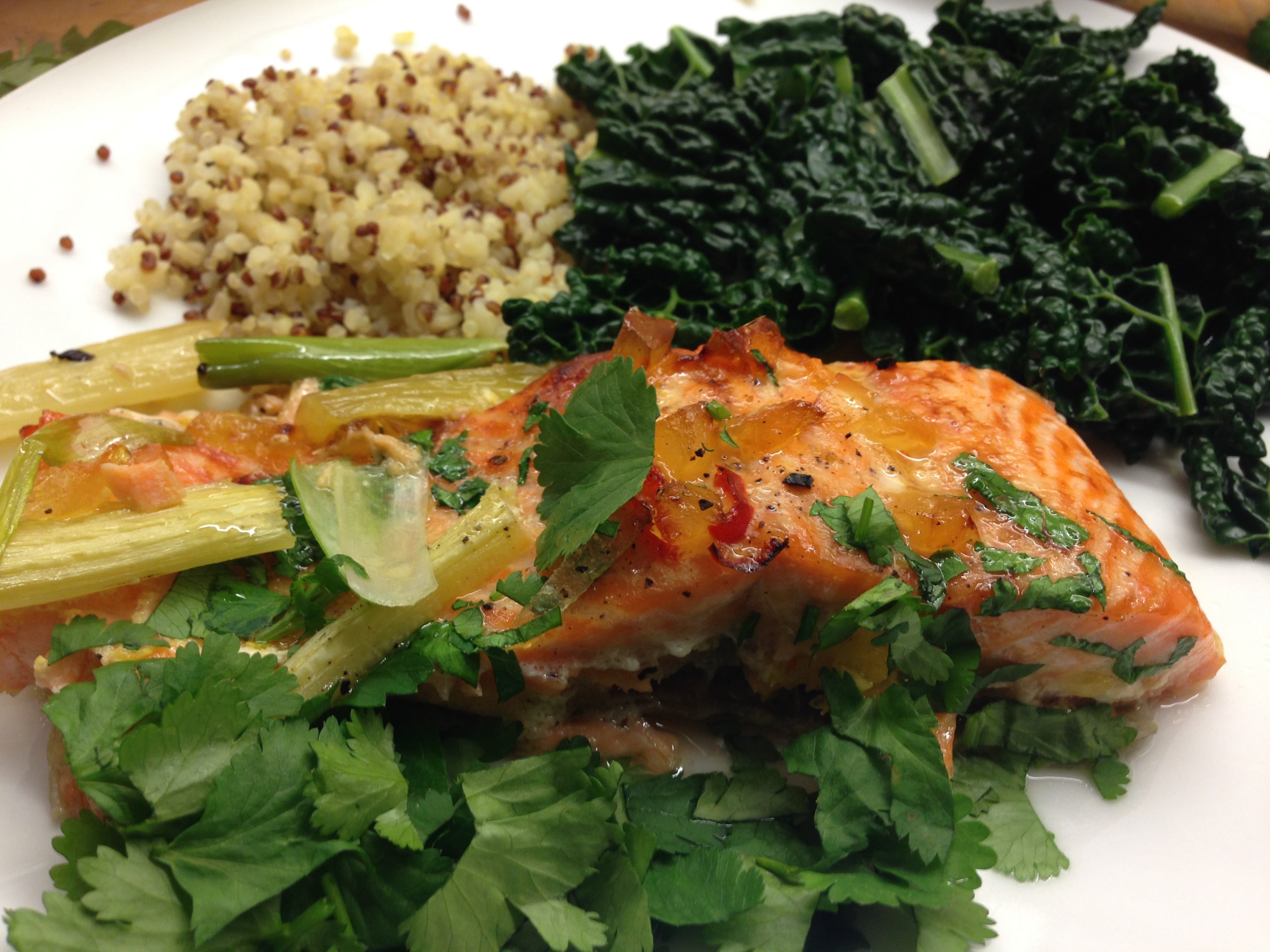 Salmon Baked with Orange and Ginger - The Blood Sugar Diet by Michael Mosley