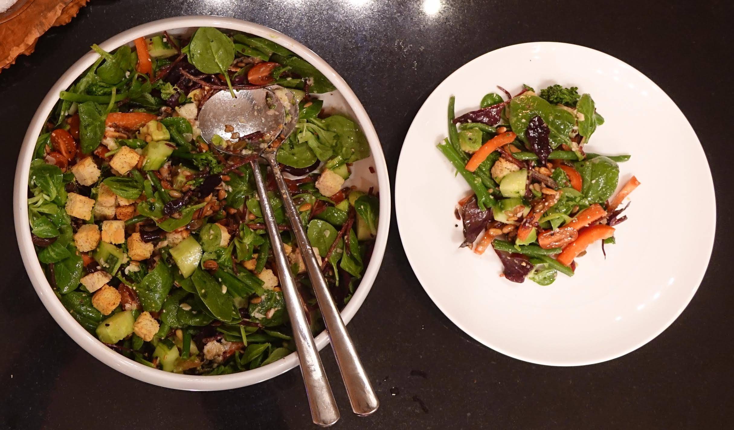Crunchy Salad with warm goats cheese and nuts - The Blood Sugar Diet by Michael Mosley