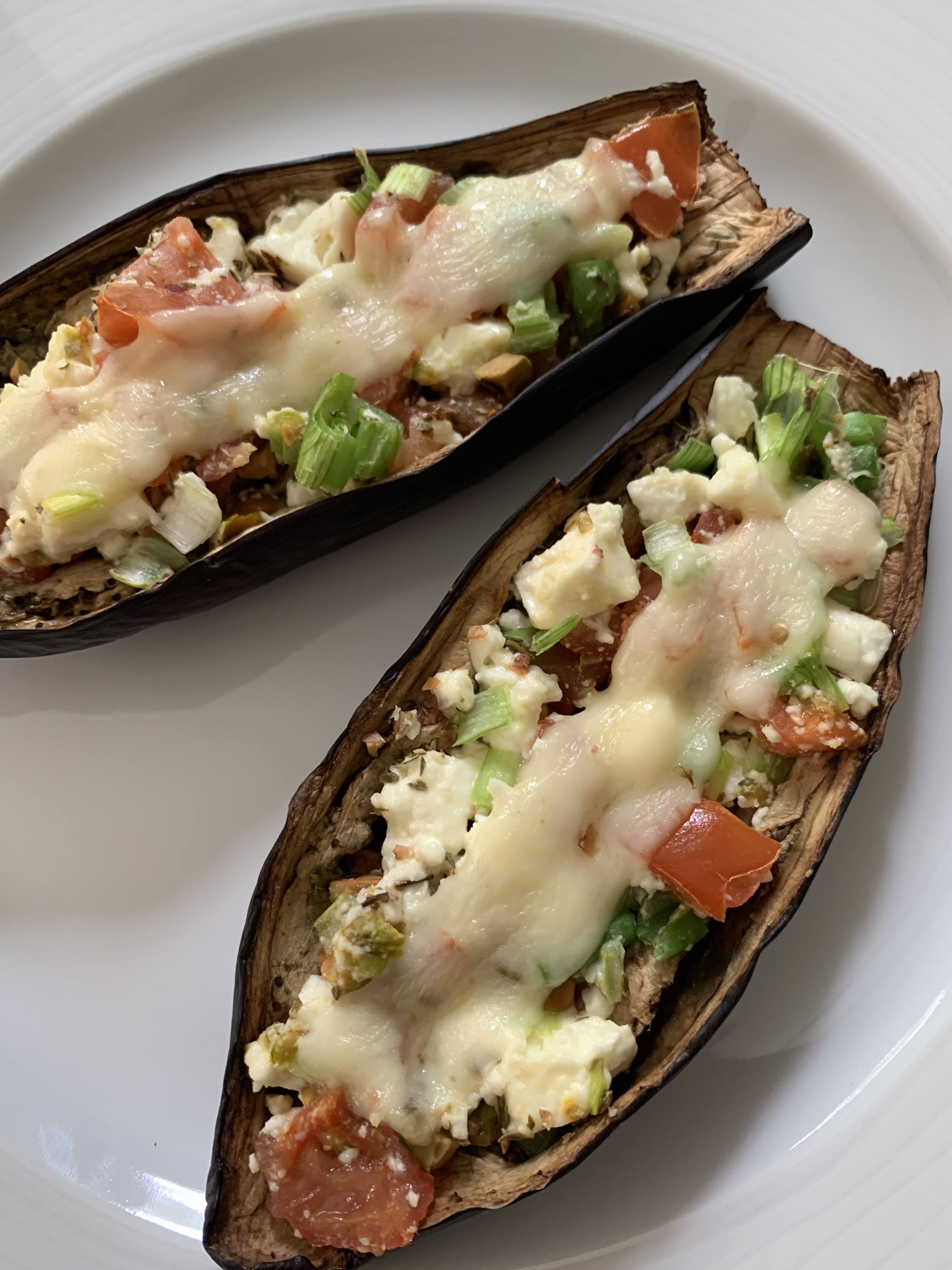 Aubergine boats The Blood Sugar Diet by Michael Mosley